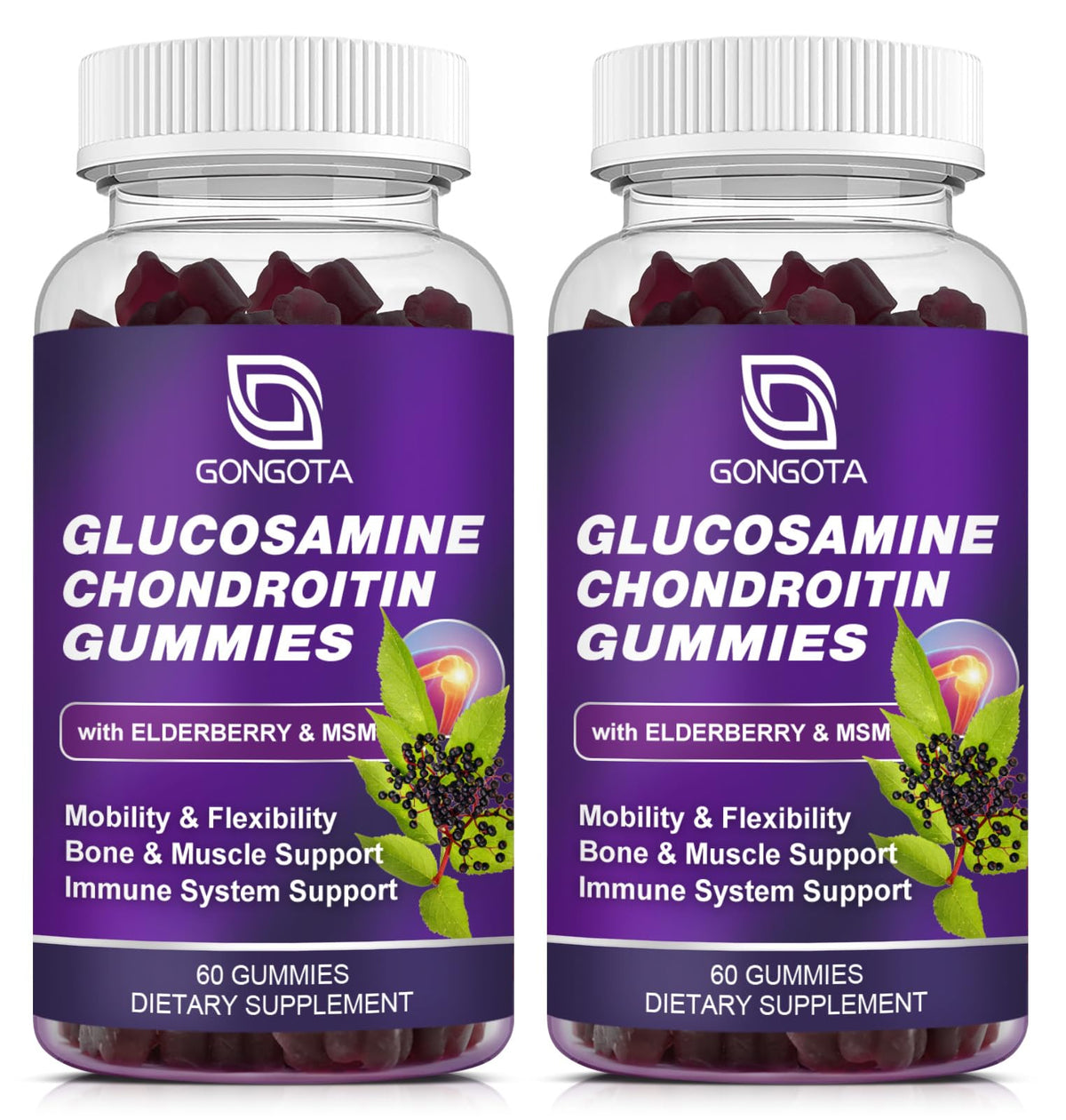 Bottle of Glucosamine Chondroitin Gummies – 120 count