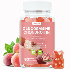 Glucosamine Chondroitin Gummies bottle with 90 peach gummies