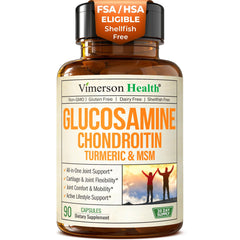 Bottle of Glucosamine Chondroitin MSM Joint Support supplement – 90 capsules