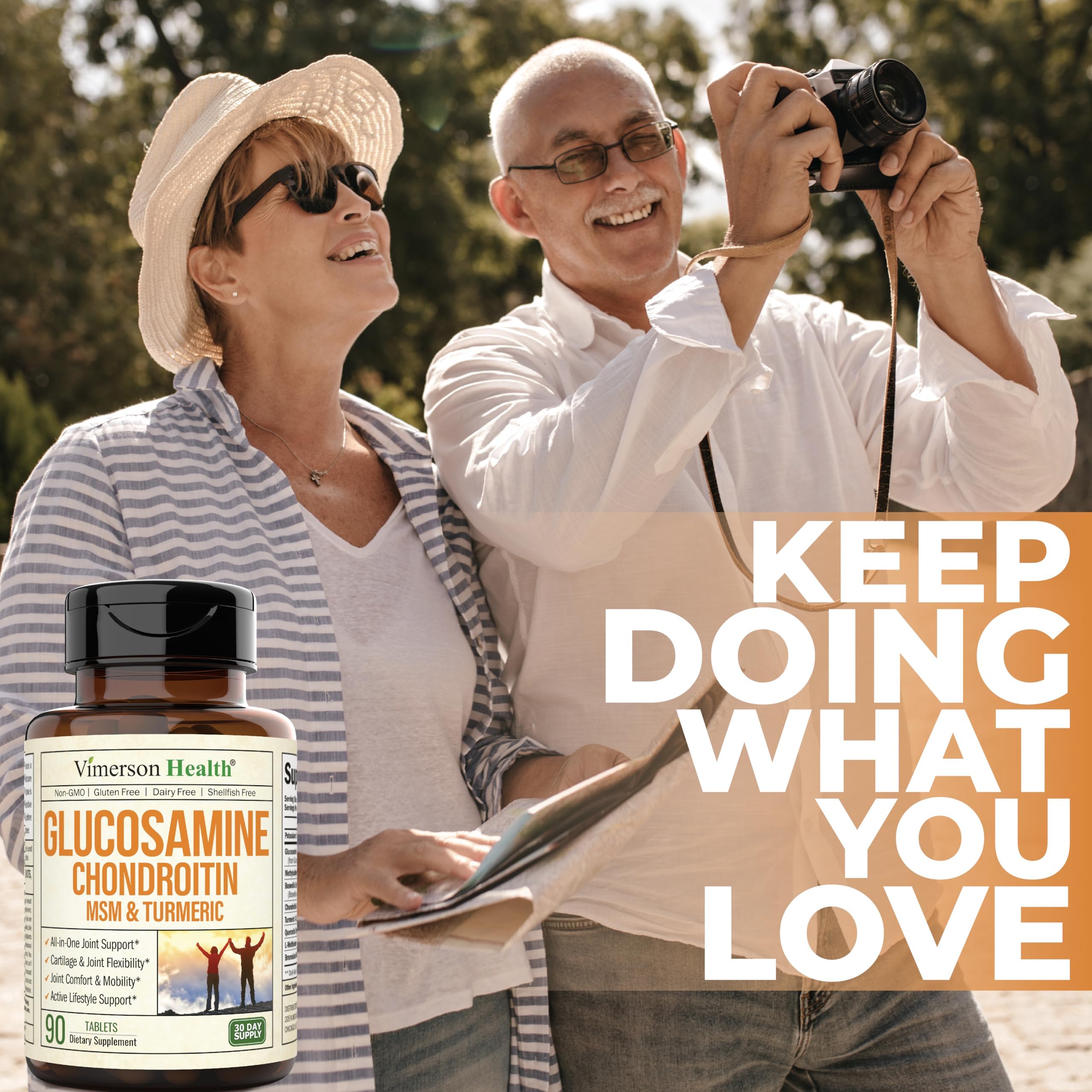 Active lifestyle scene with individuals using the joint support supplement