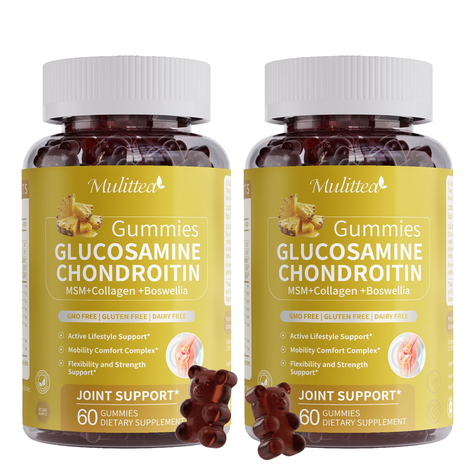 Bottle of Glucosamine Chondroitin MSM Collagen Gummies – extra strength joint support