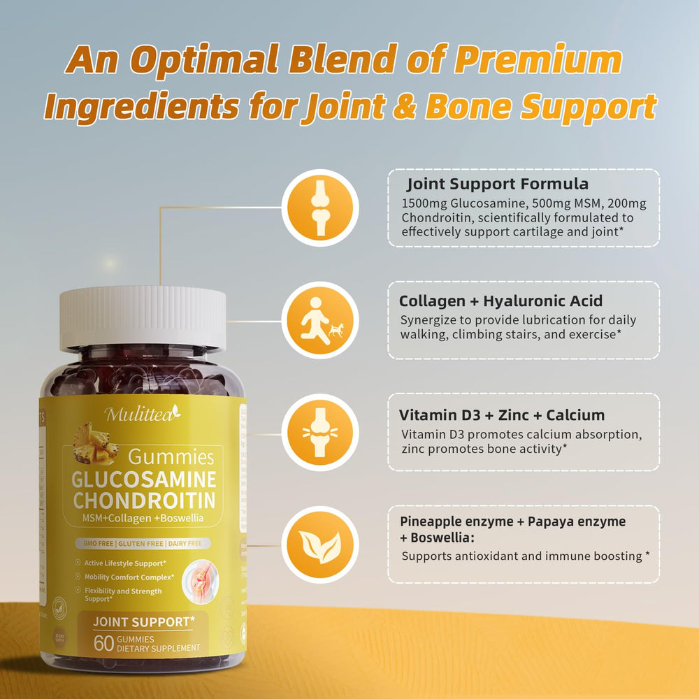 Packaging showing collagen, hyaluronic acid and boswellia