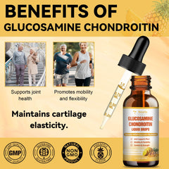 Liquid drops bottle of vegan Glucosamine Chondroitin MSM