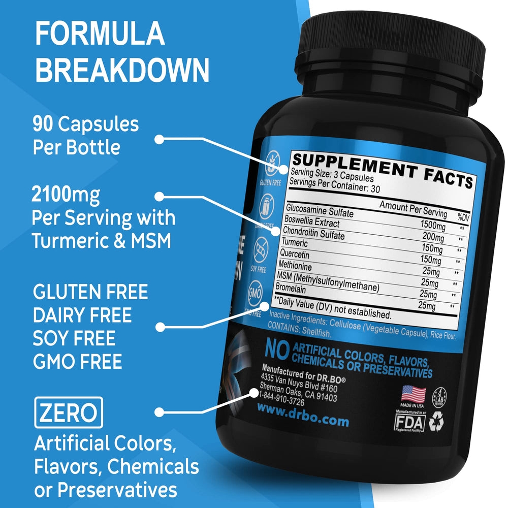 Made in USA joint health supplement bottle