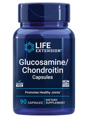 Front view of Life Extension Glucosamine & Chondroitin Sulfate 100 Capsules bottle