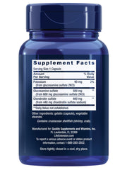Close-up of glucosamine and chondroitin sulfate capsules