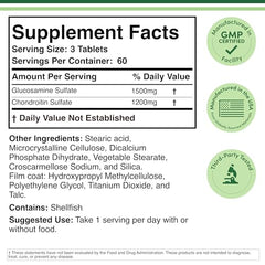 180-tablet bottle of Glucosamine Chondroitin Triple Strength