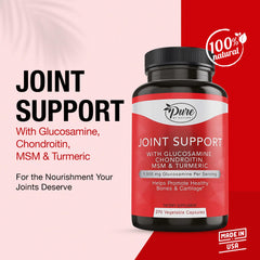 Ingredients include Glucosamine Sulfate, Chondroitin Sulfate, Boswellia, Turmeric, Quercetin, MSM, and Bromelain