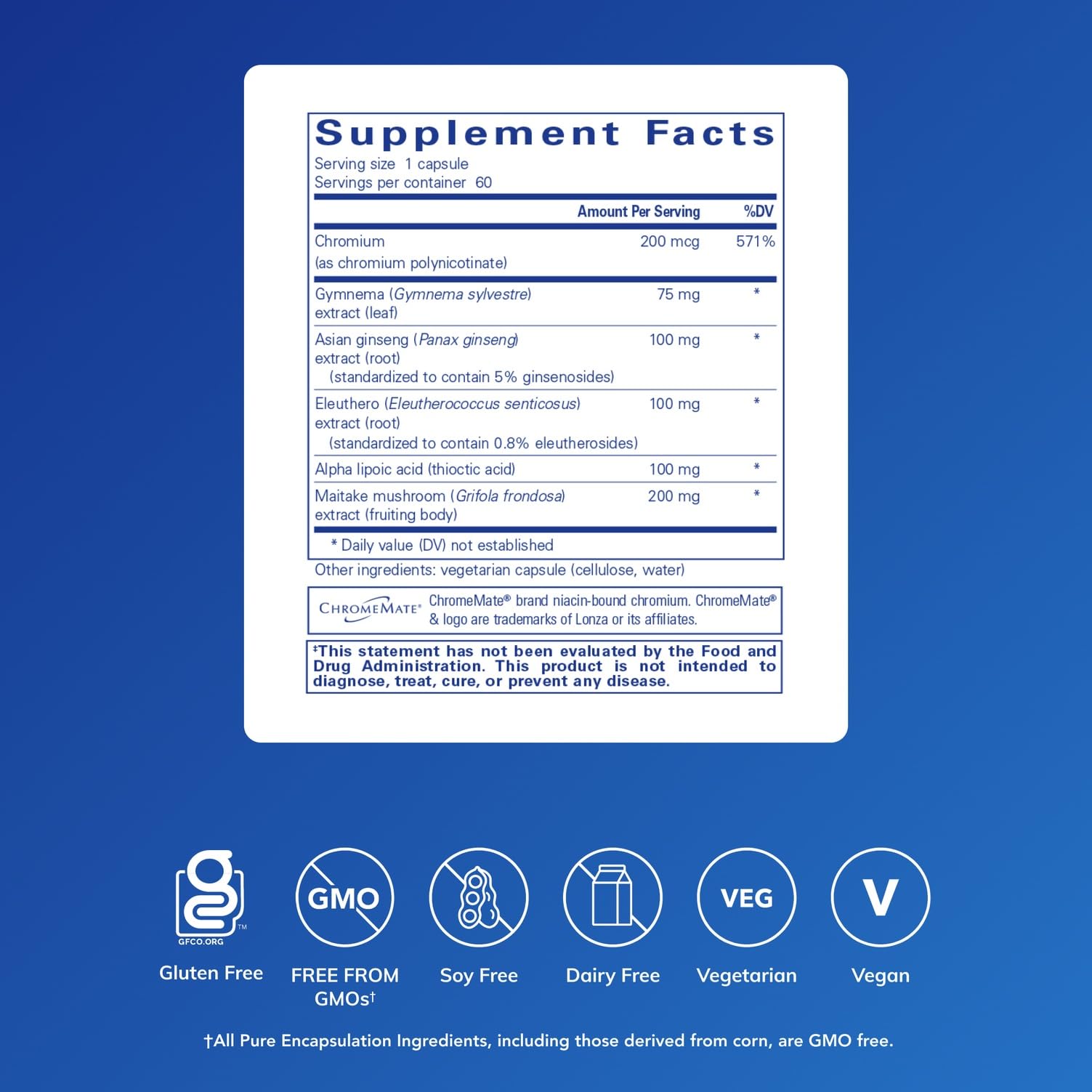 Glucose Support Formula bottle displaying 60 capsules