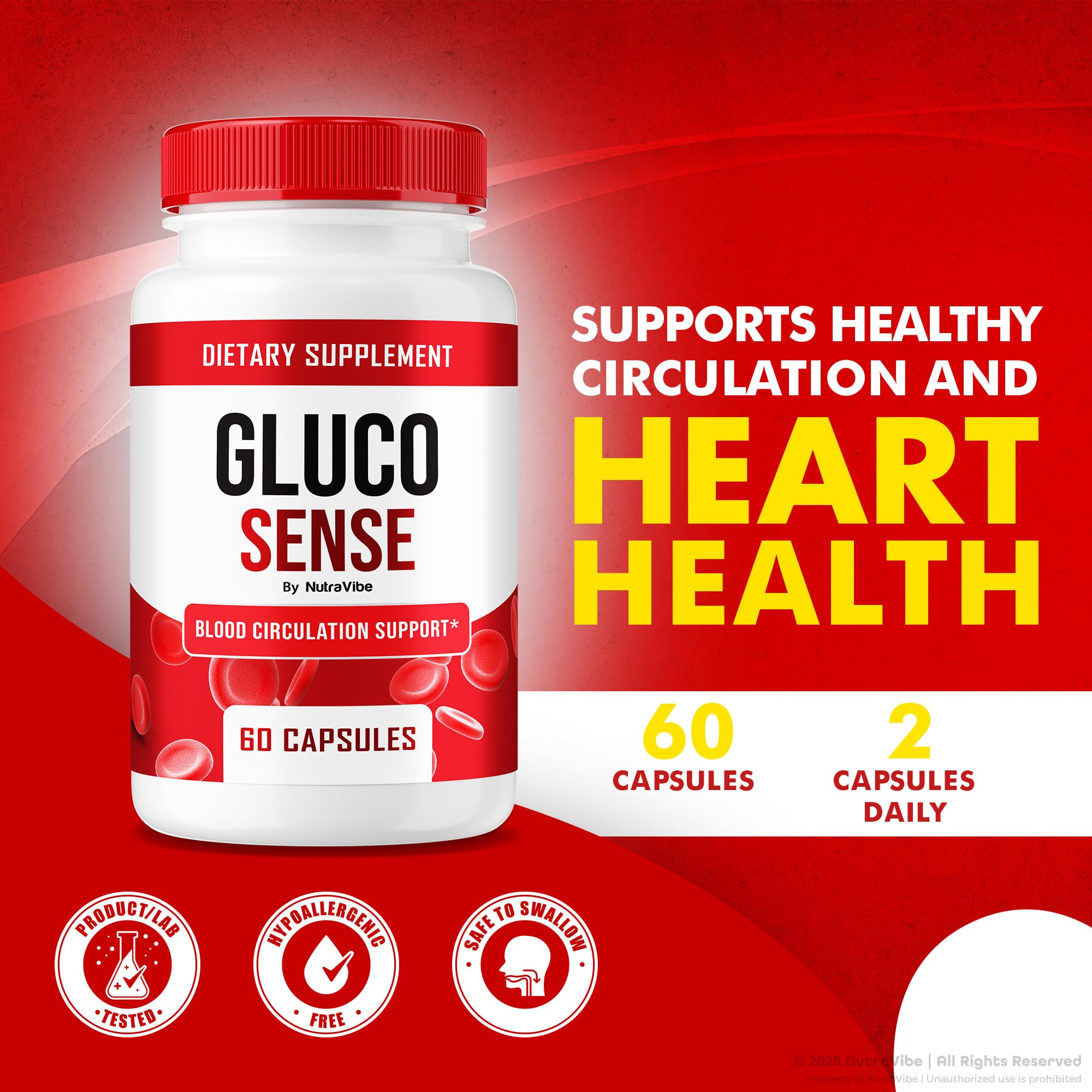 Graphic showing steady energy from GlucoSense