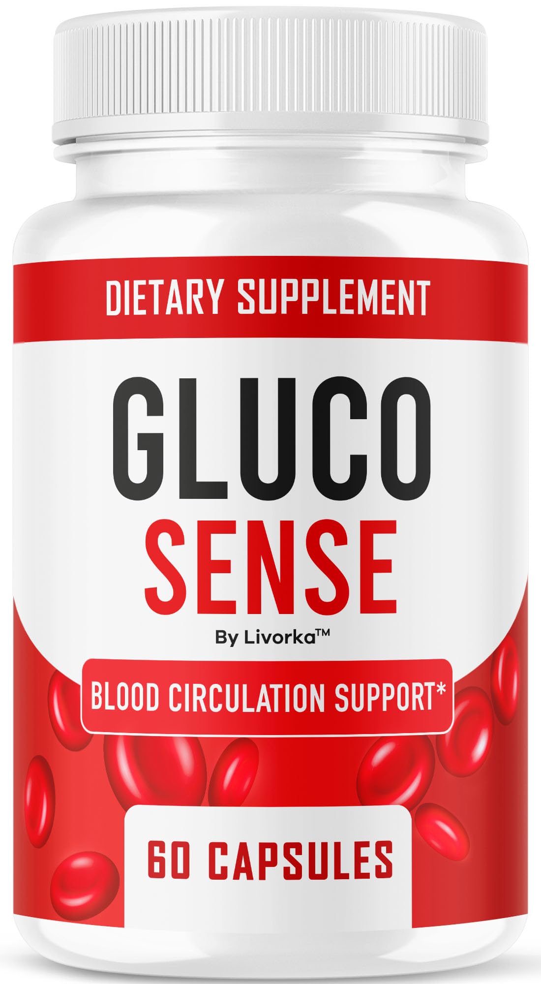 GlucoSense bottle - front view