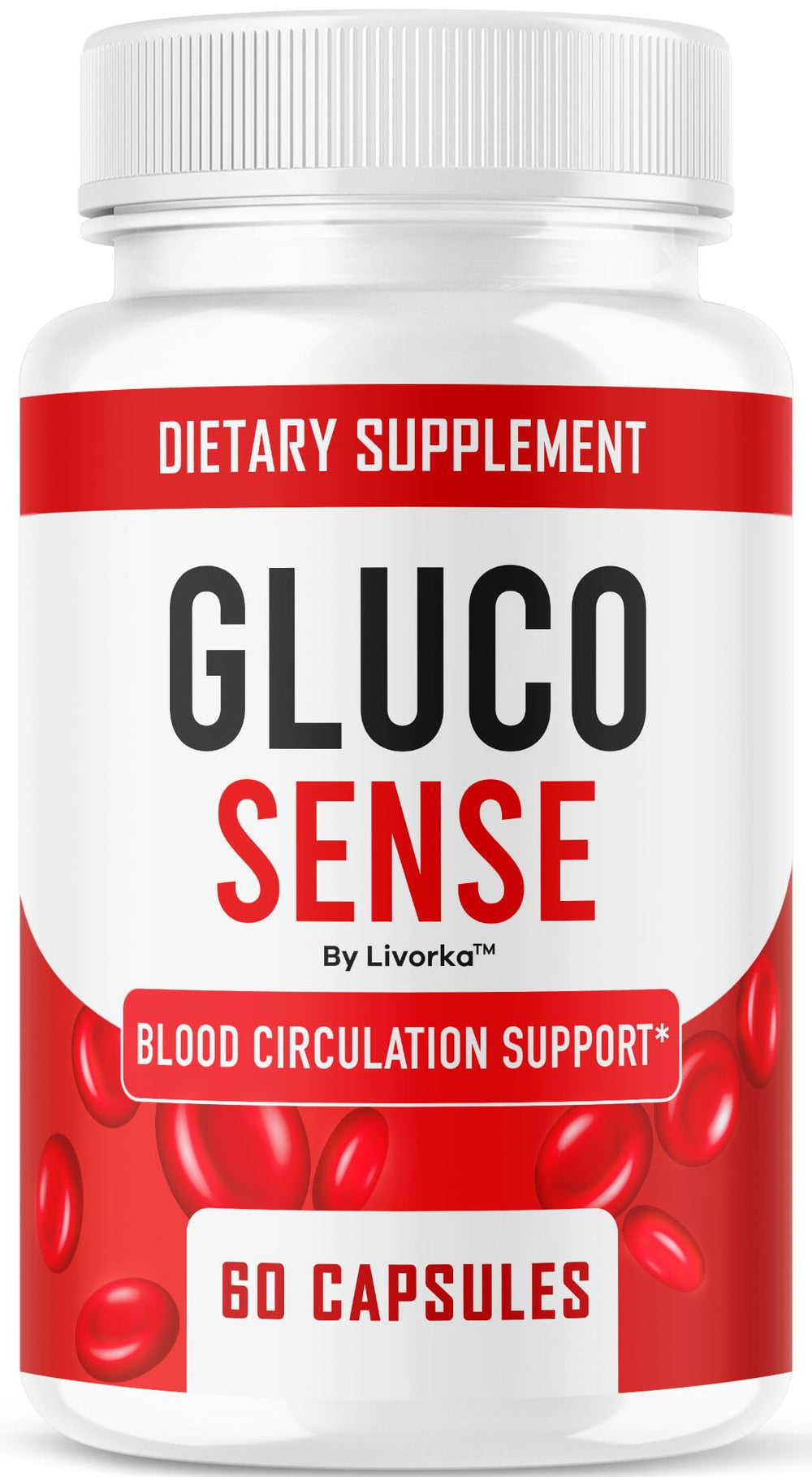 GlucoSense bottle - front view