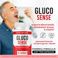 GlucoSense bottle - label close-up