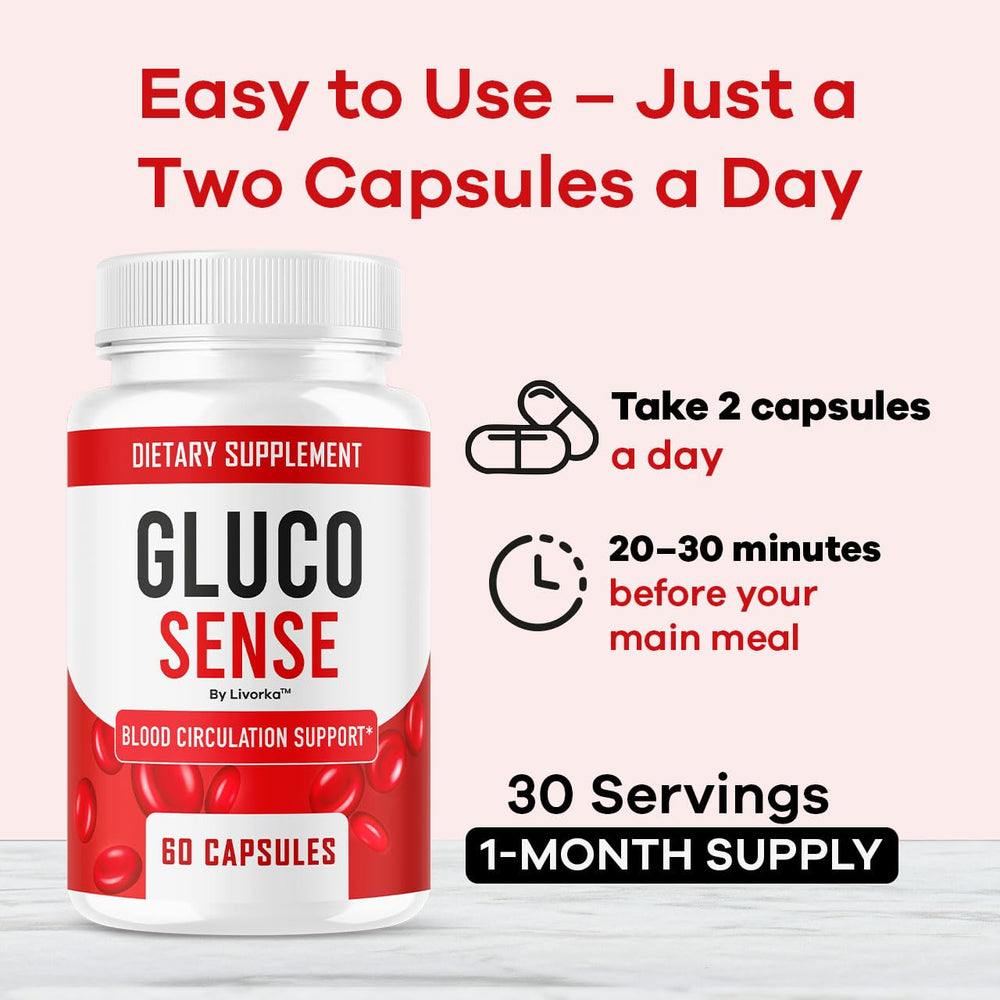 GlucoSense product packaging with bottle