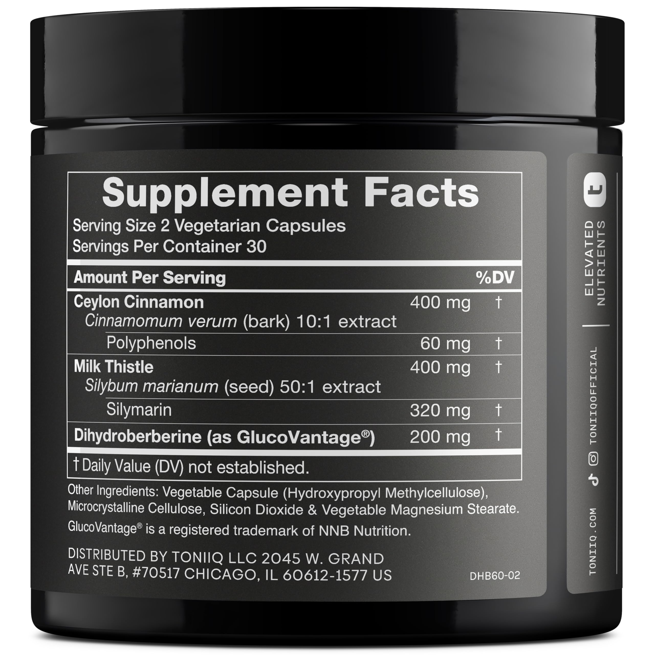 GlucoVantage Dihydroberberine 200mg per serving illustration