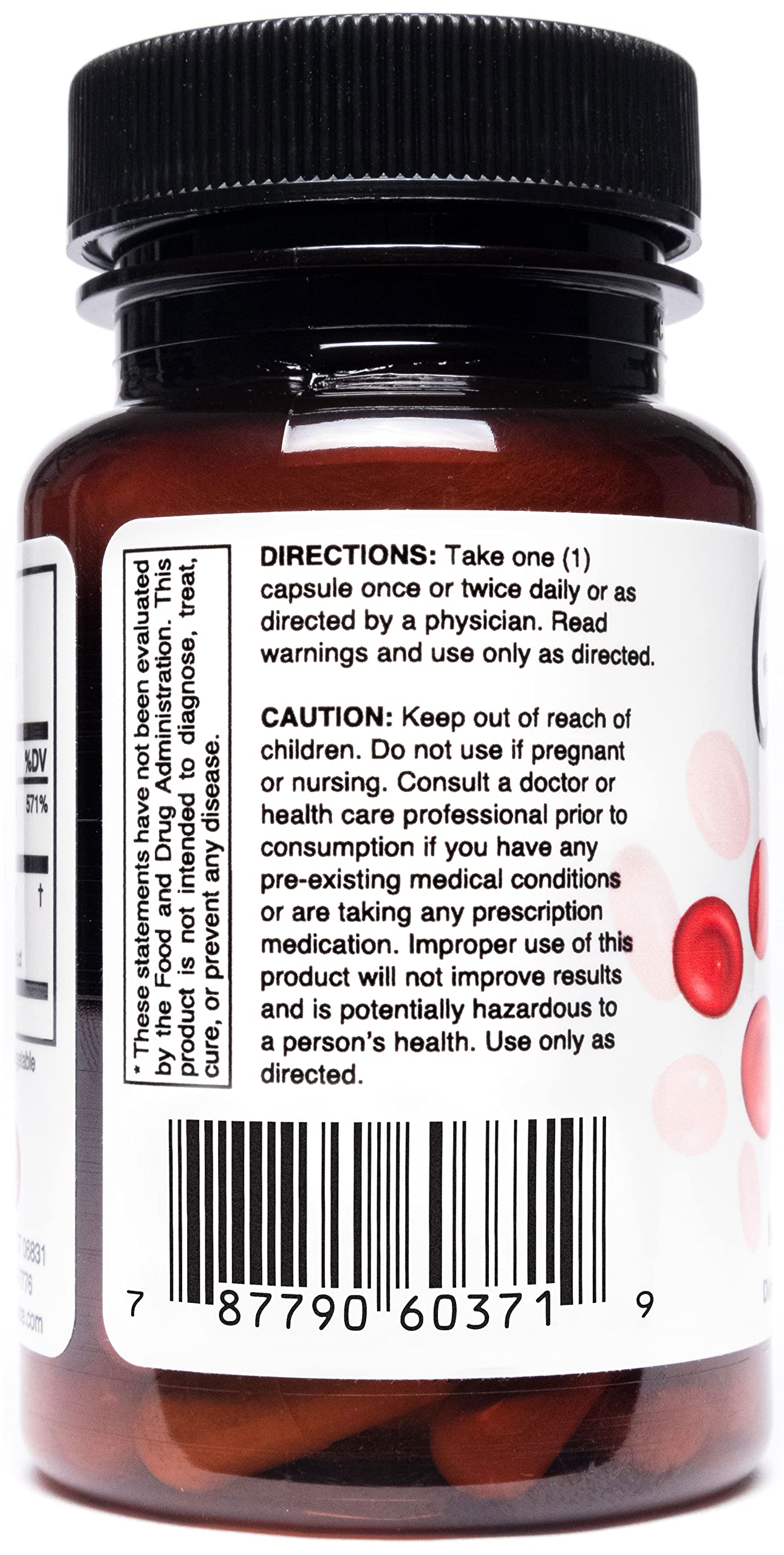Glucoven bottle - back label close-up