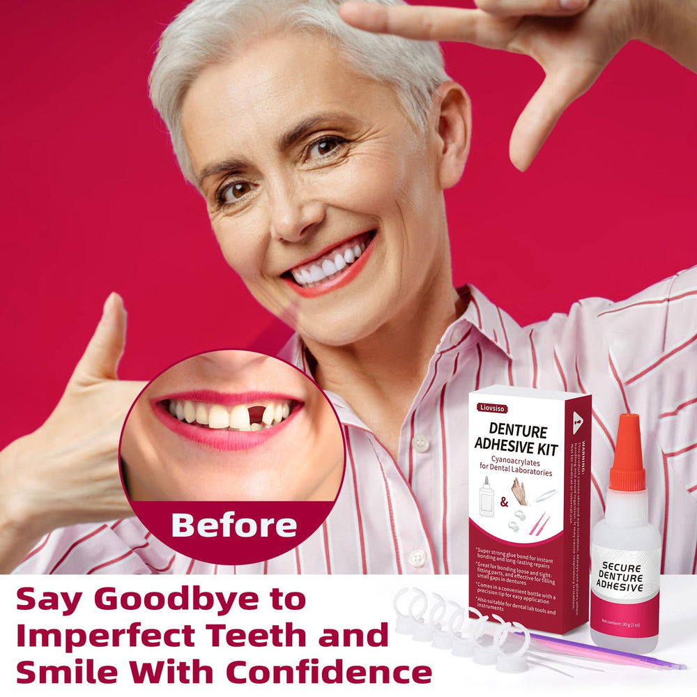 Glue ring holder for denture bonding