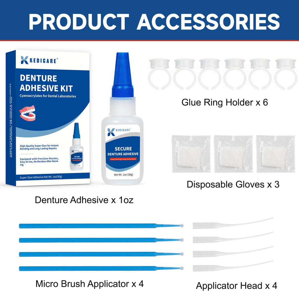 Glue ring holder and disposable gloves