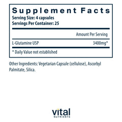 Close-up of L-Glutamine capsules