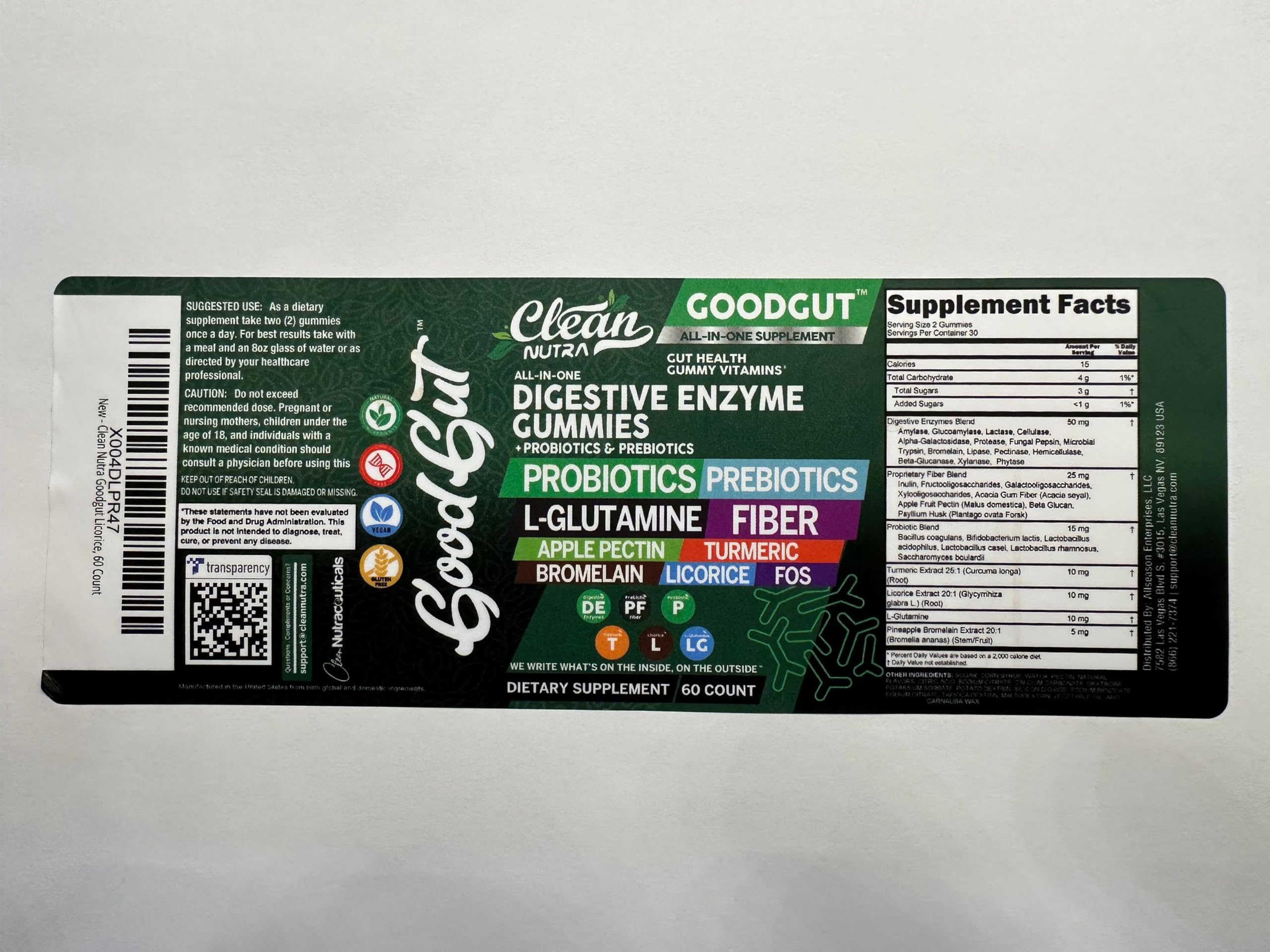 Gut lining support with L-Glutamine and turmeric