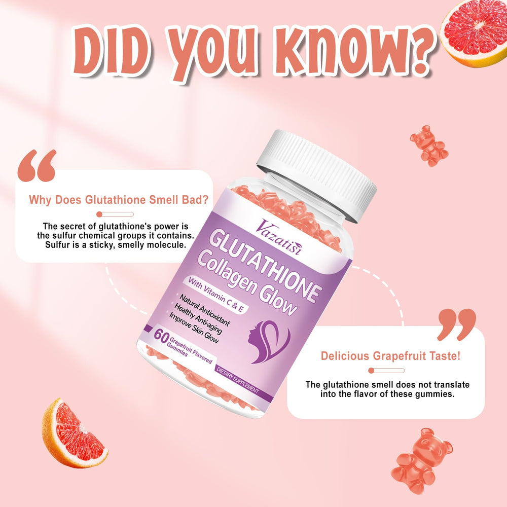 Close-up of ingredients including glutathione and collagen