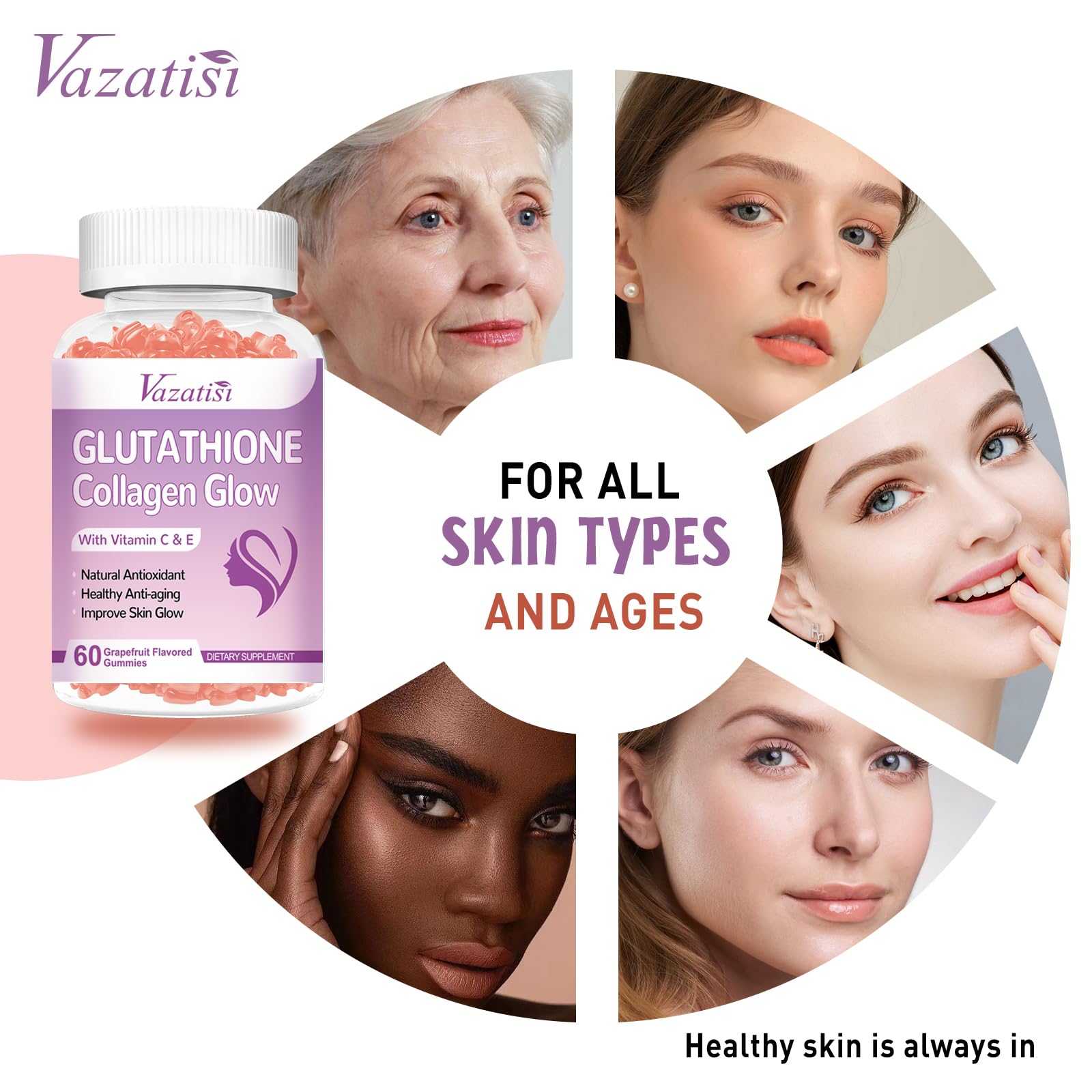 Lifestyle shot highlighting skin care and immune support