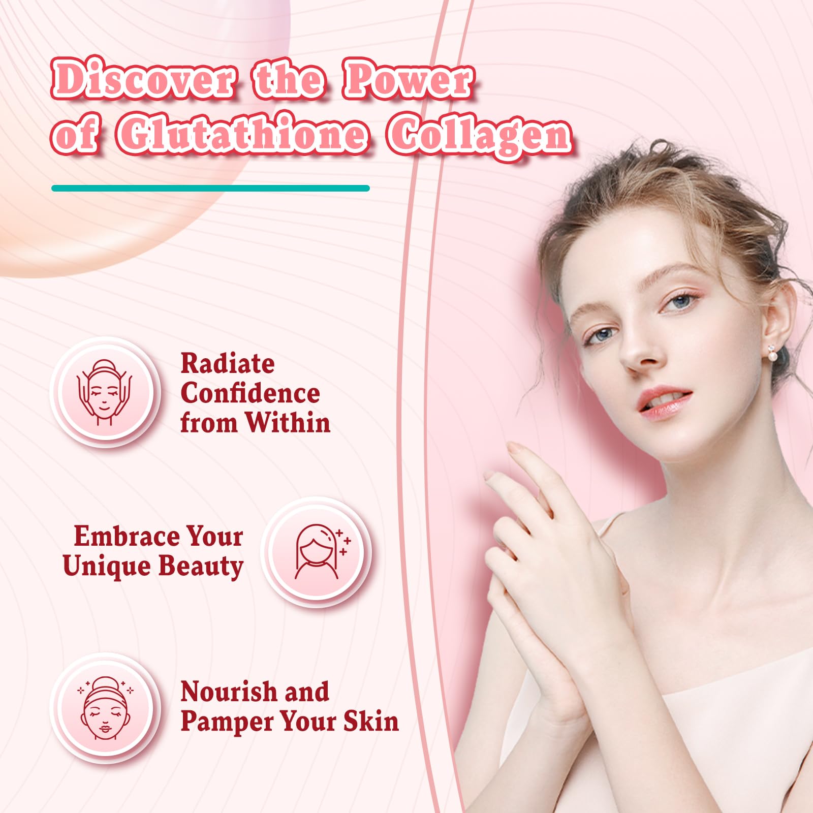 Nutrition label highlighting Vitamin C, Glutathione, and Collagen