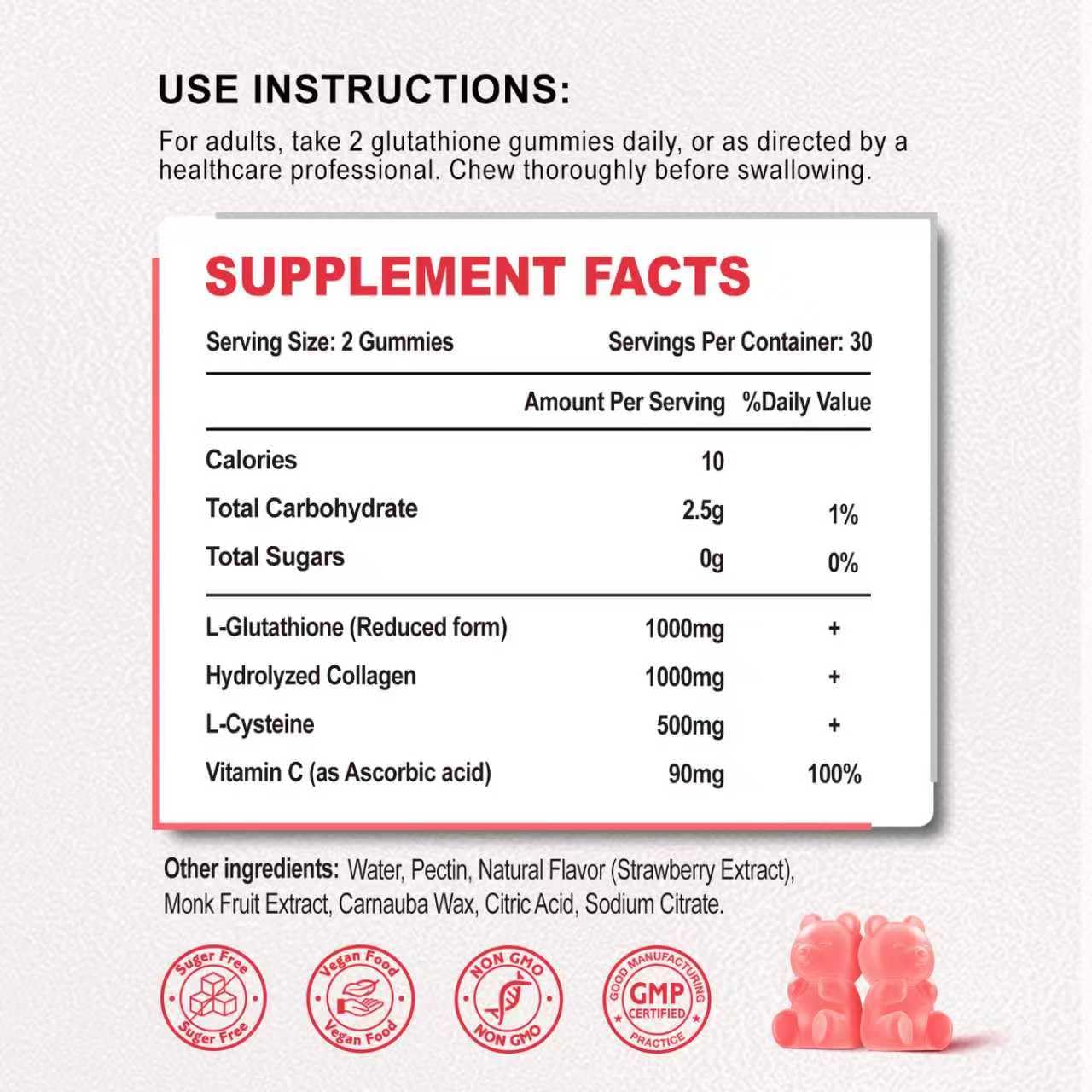 Vegan, sugar-free gummies packaging