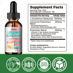 Glutathione drops with vitamin C and phosphatidylcholine illustration