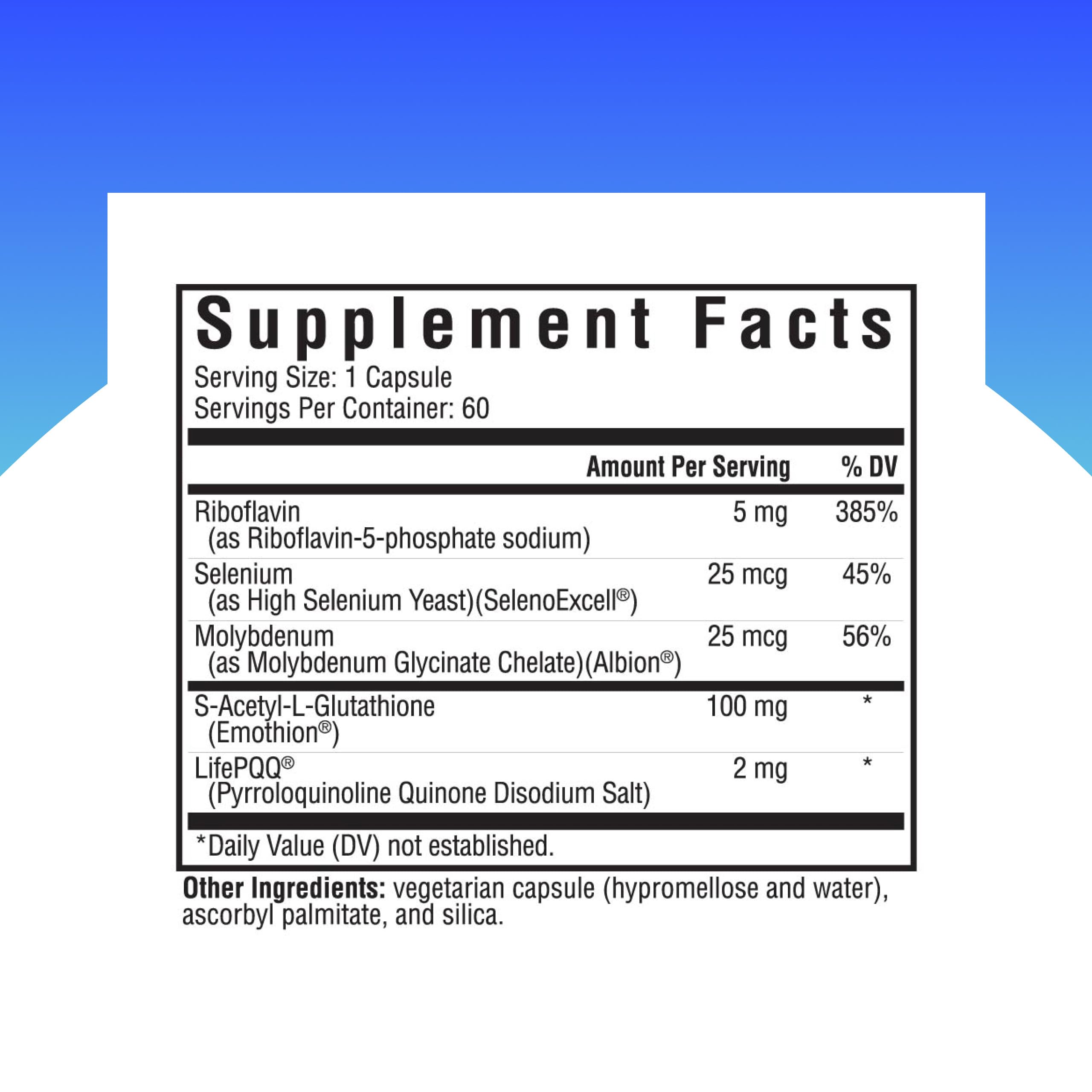 Close-up view of Glutathione Plus capsules