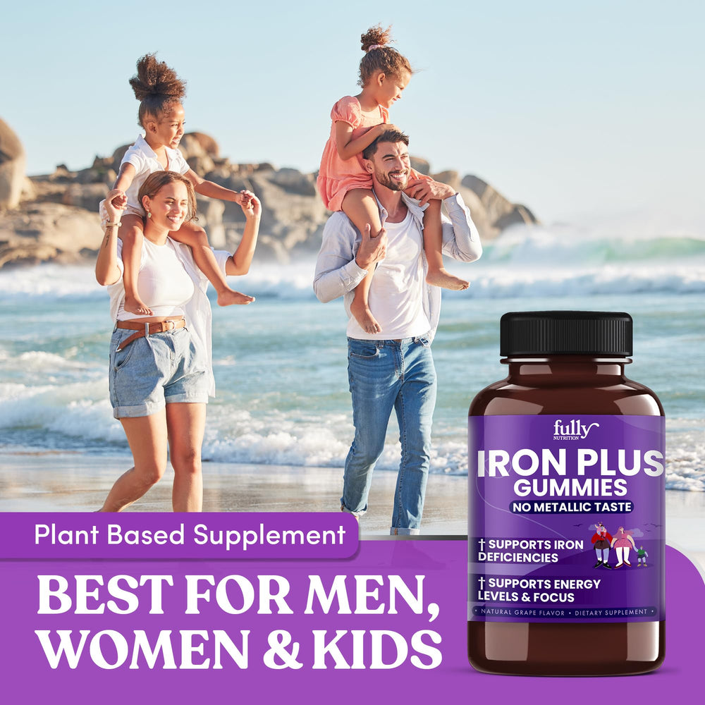 Iron gummies are gluten-free, dairy-free, nut-free and vegan.