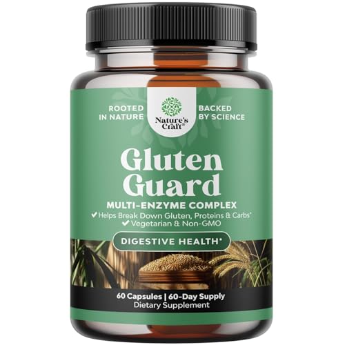 Fast acting gluten digestive enzymes bottle label (60 capsules)