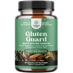 Fast acting gluten digestive enzymes bottle label (60 capsules)