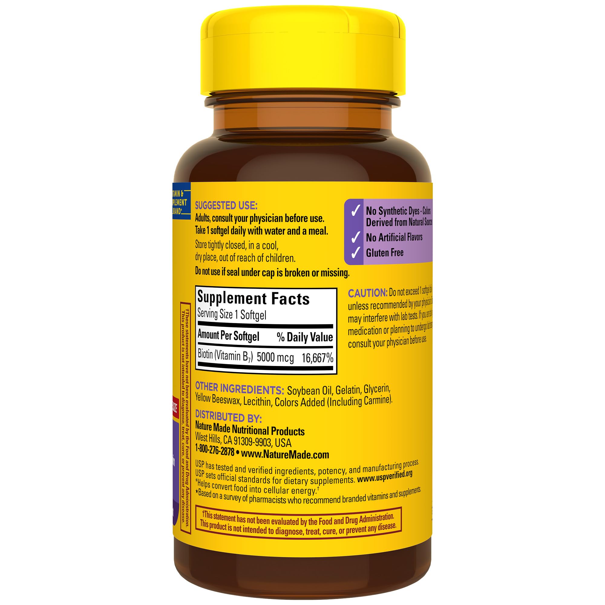Gluten-free Biotin softgels packaging
