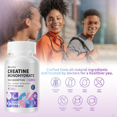 Gluten-free and non-GMO Creatine Monohydrate capsules
