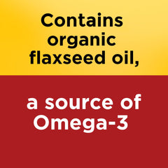 Gluten-free flaxseed oil supplement bottle