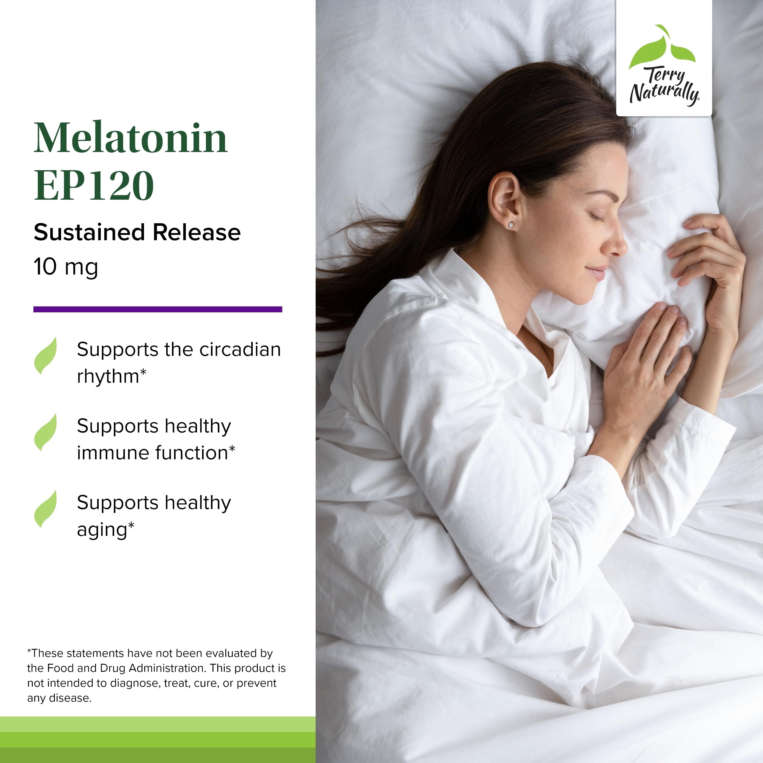 Label showing gluten-free melatonin sleep support
