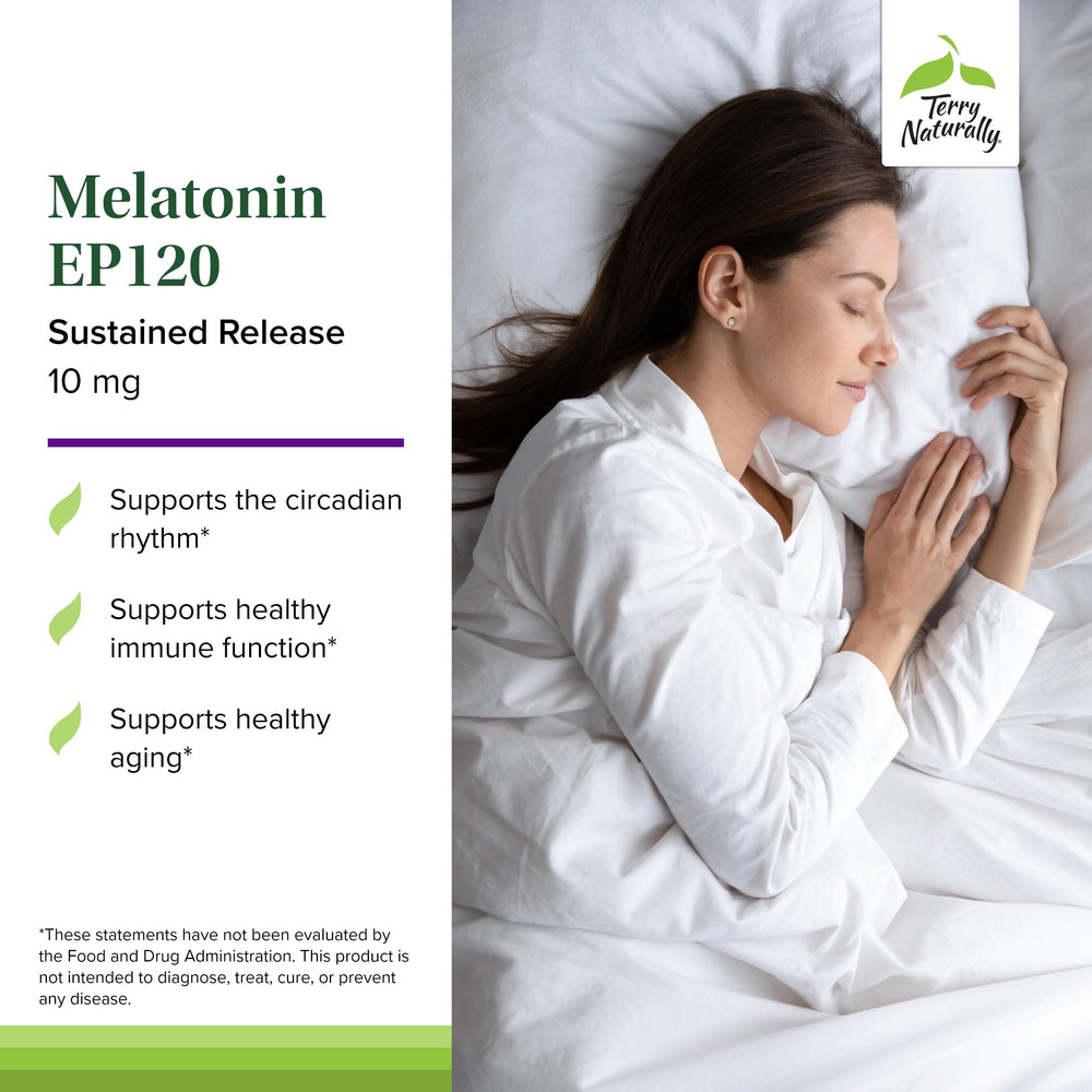 Label showing gluten-free melatonin sleep support