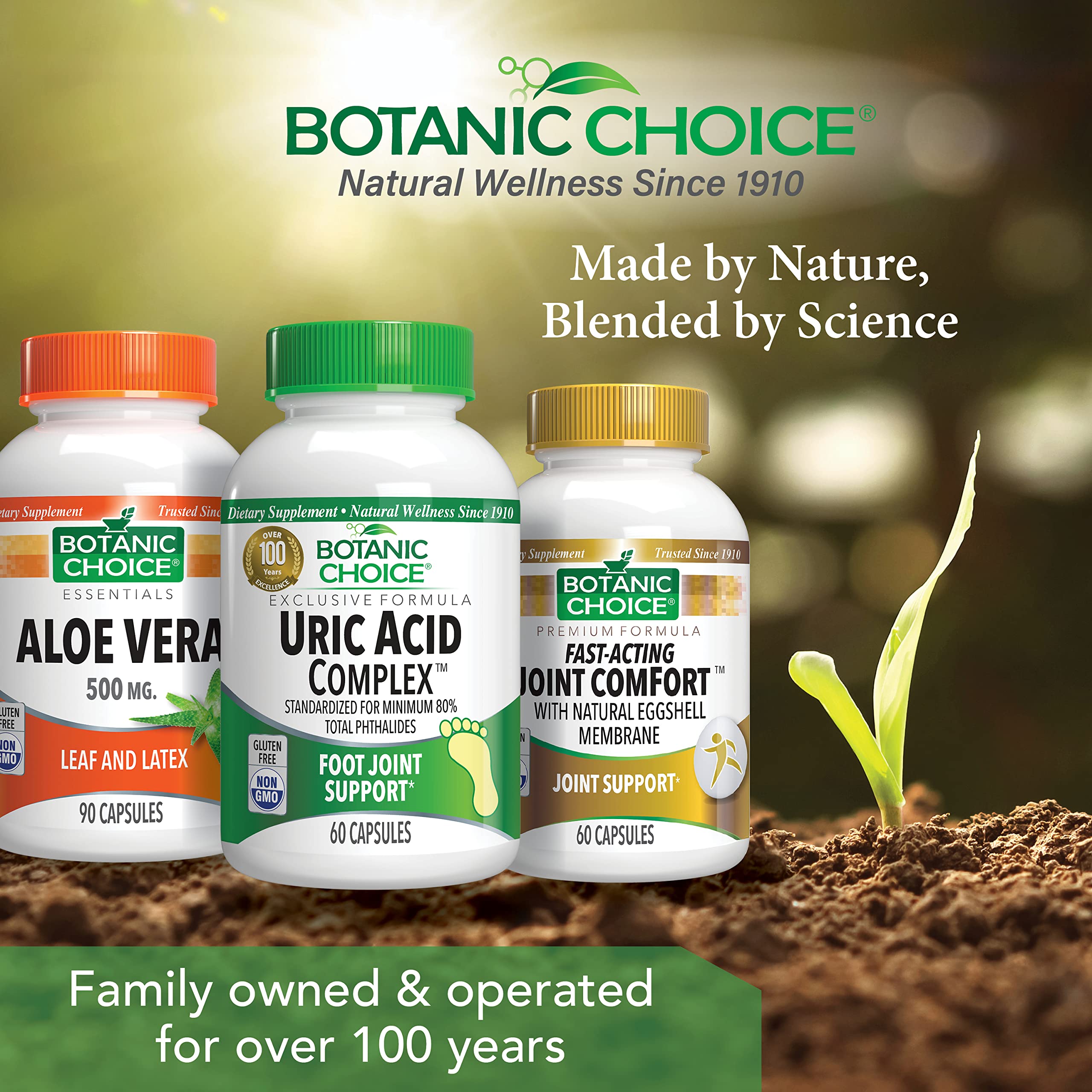 Gluten-free and Non-GMO badges for Uric Acid Complex