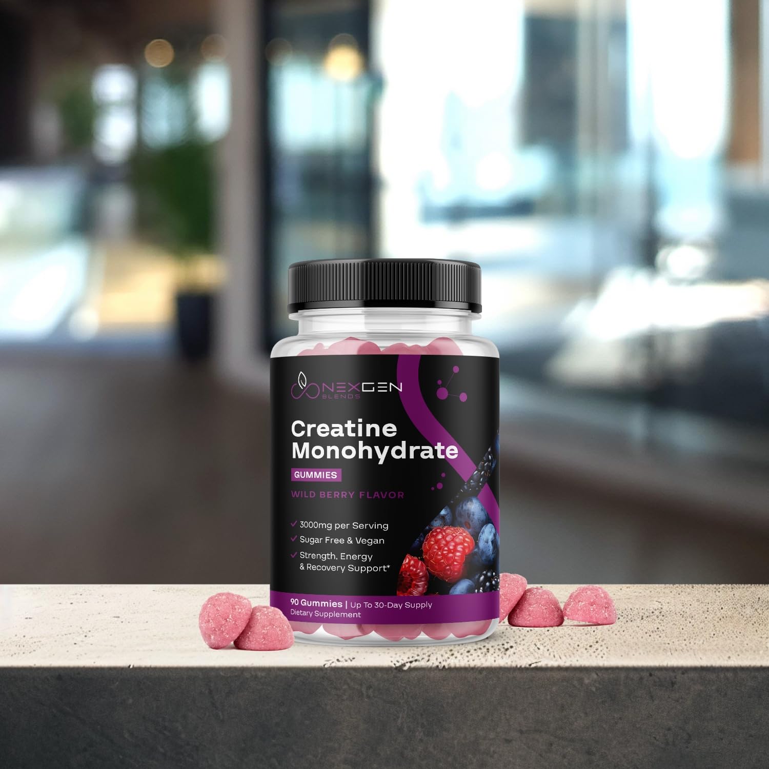 Gluten-free and Non-GMO Creatine Gummies illustration