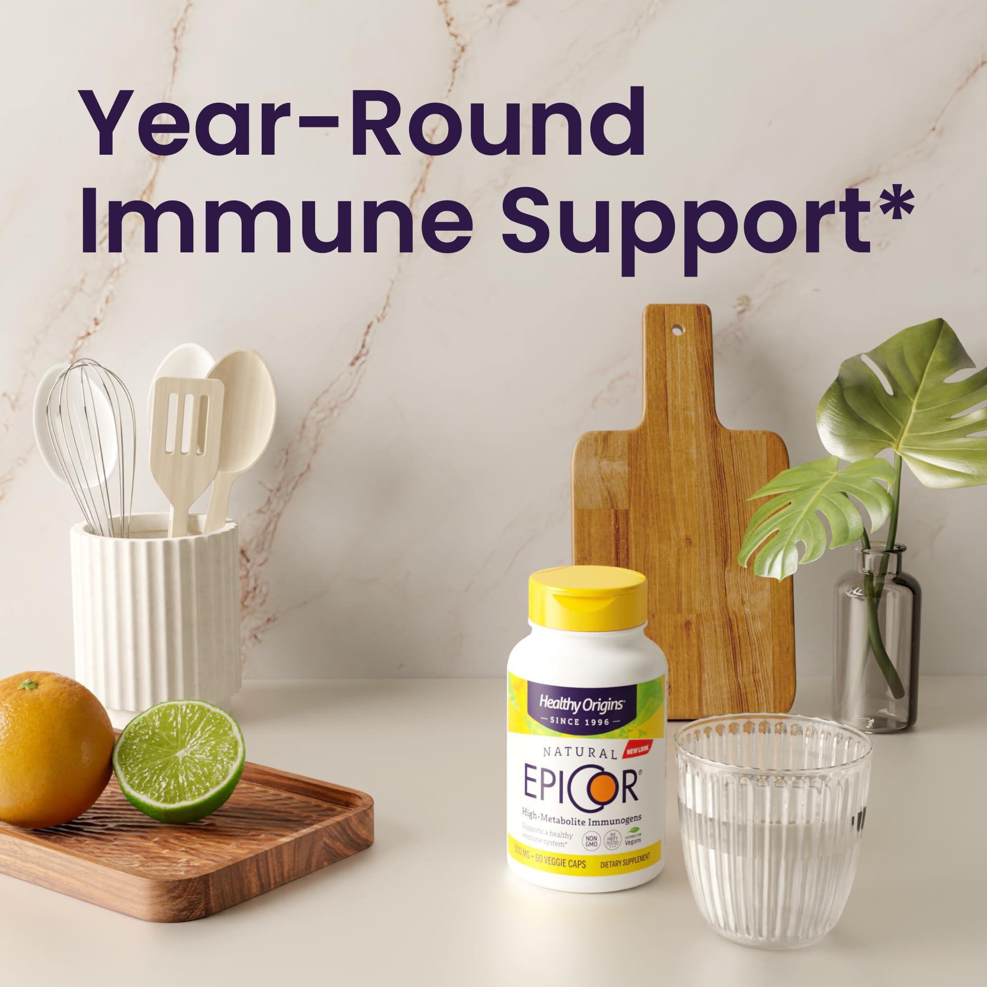 Gluten-free and non-GMO labeling on Healthy Origins EpiCor