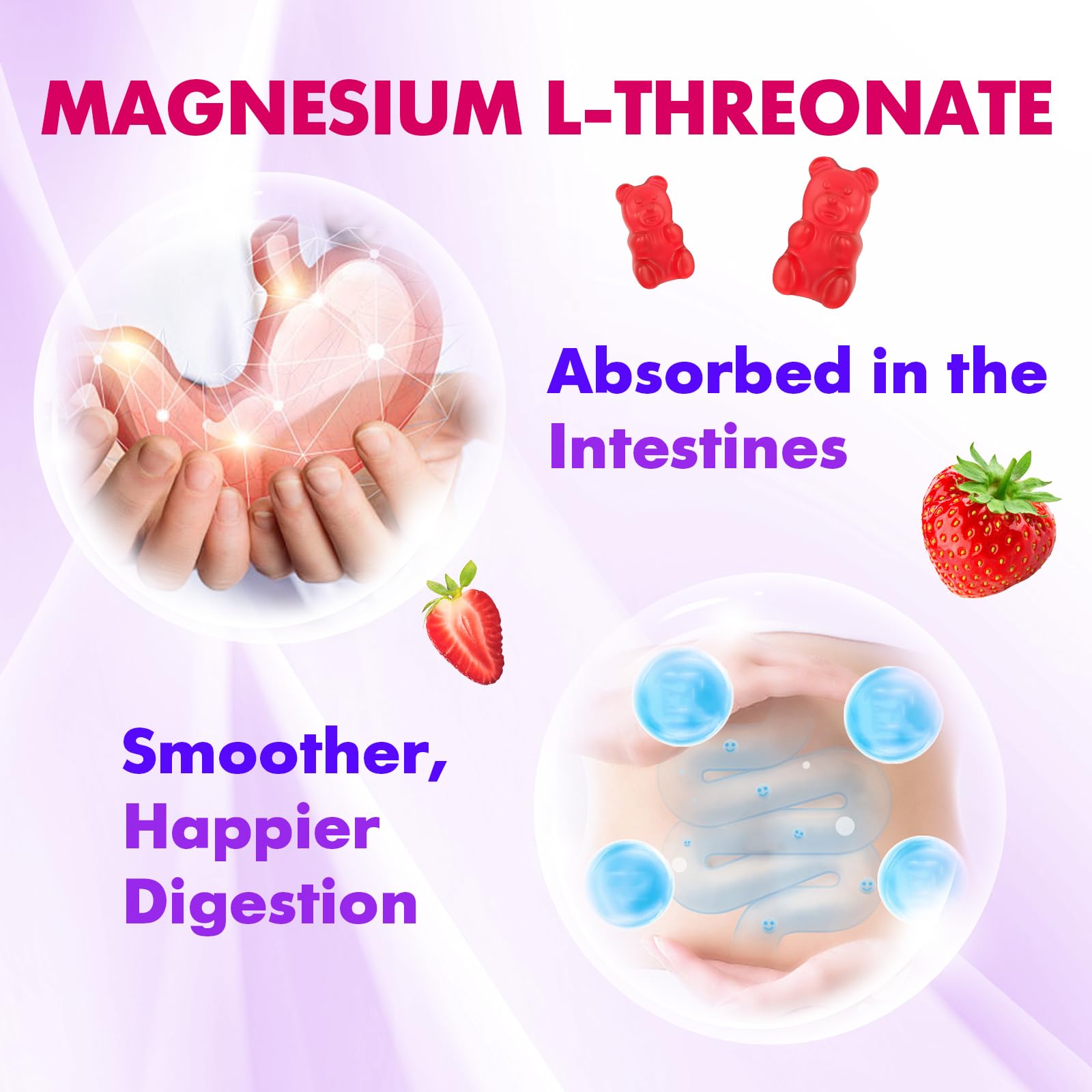 Gluten-free, non-GMO, vegan magnesium L-Threonate gummies