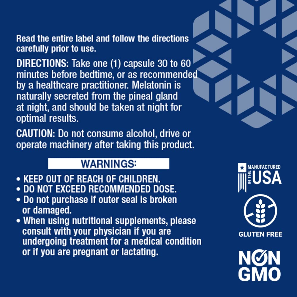 Gluten-free and non-GMO melatonin 1 mg bottle