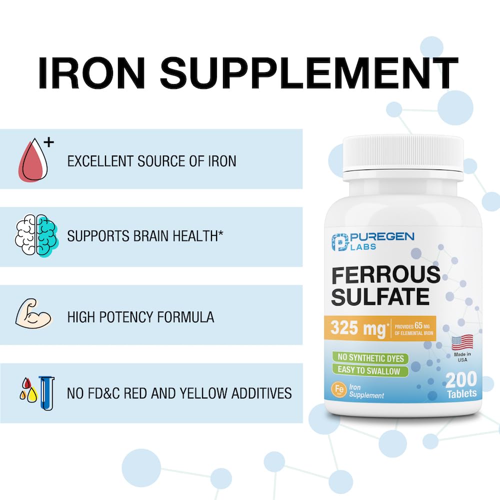 Gluten-free, non-GMO iron supplement with no artificial colors
