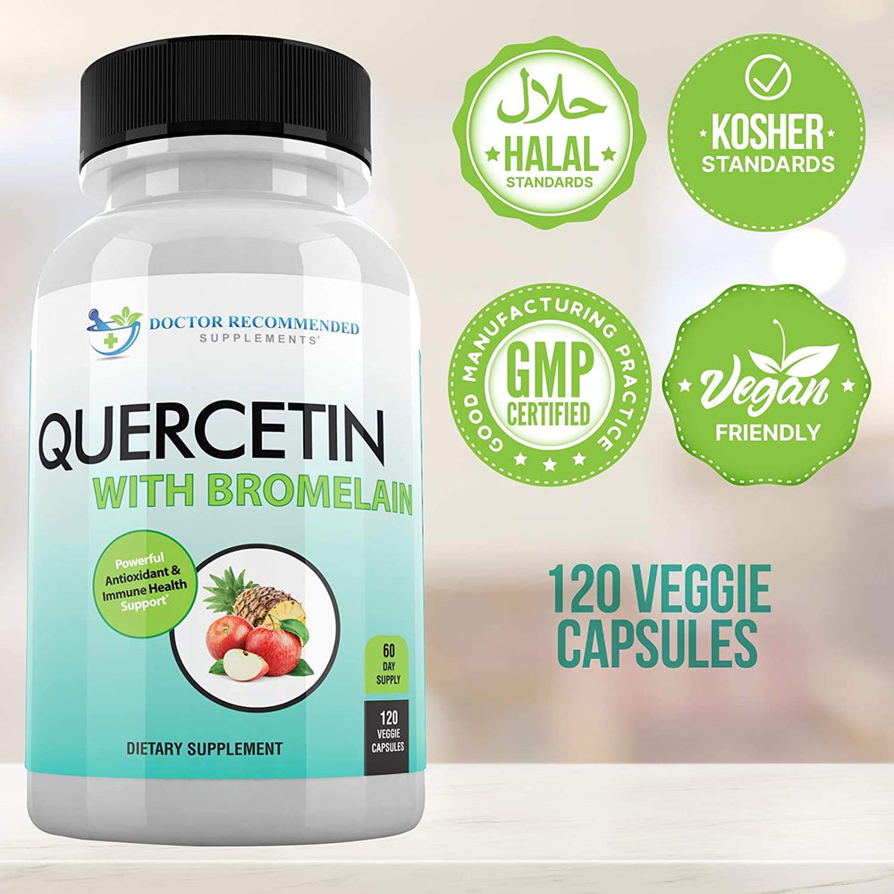 Gluten-free and non-GMO quercetin with bromelain label