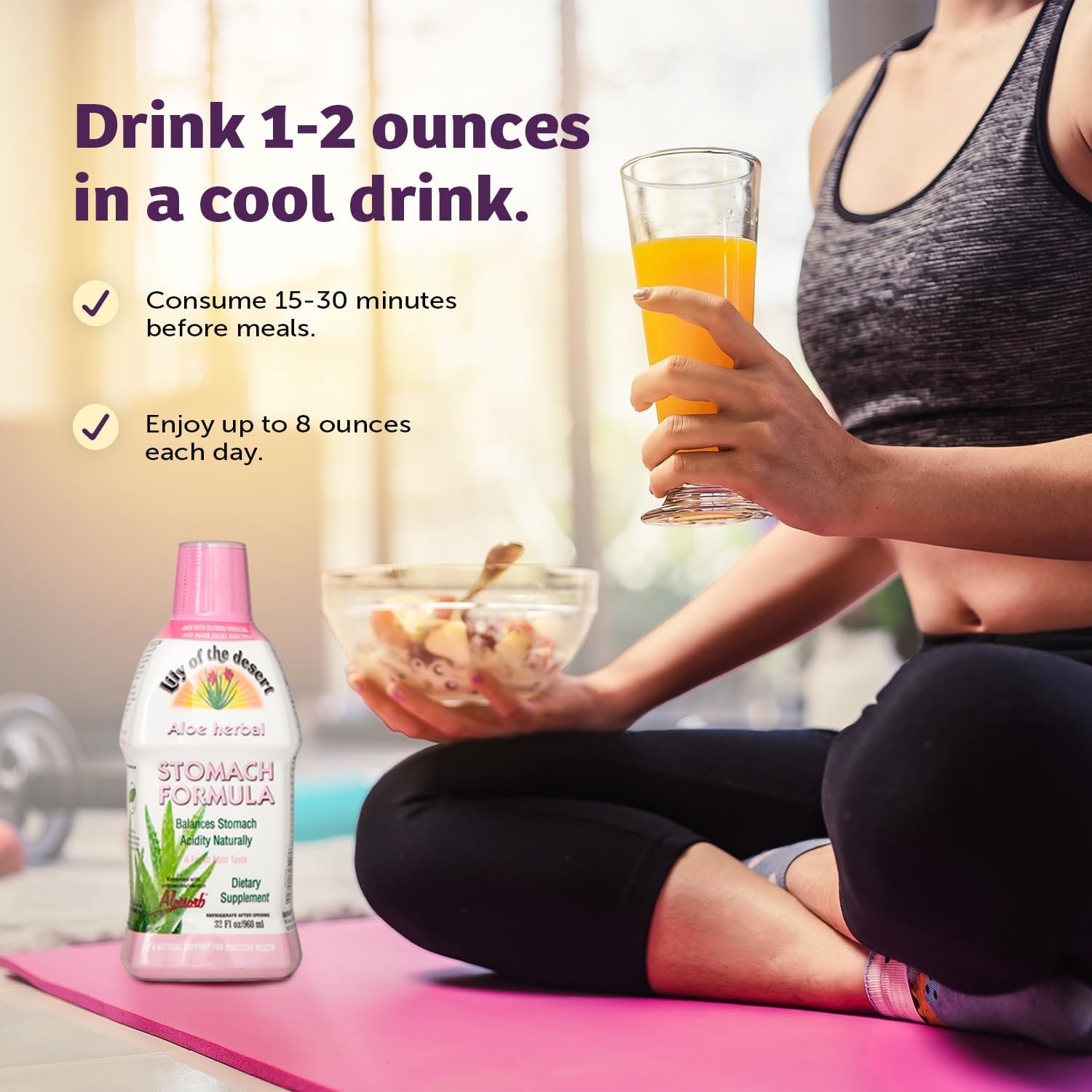 Icons indicating gluten-free, non-GMO, and vegan formulation