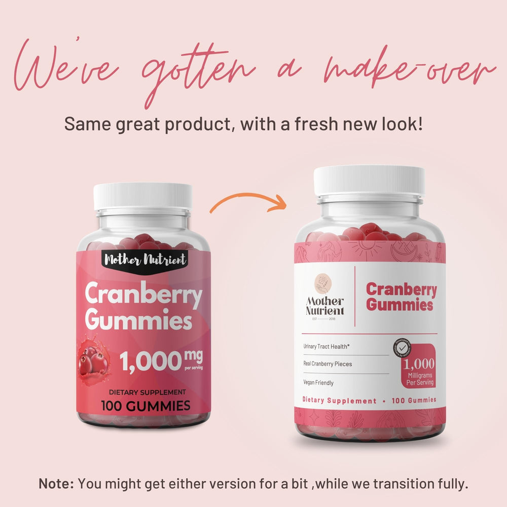 Gluten-free, Non-GMO, vegan label on cranberry gummies packaging