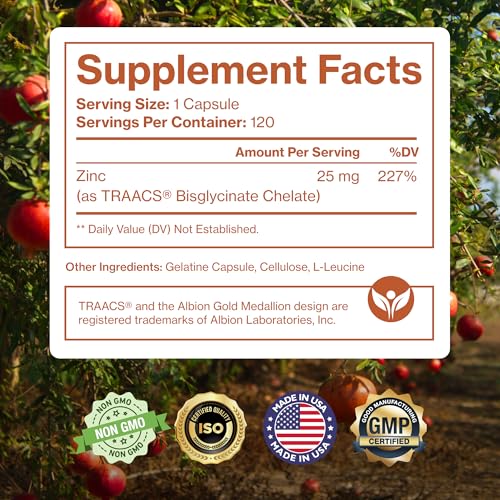 Gluten-free zinc supplement with no artificial additives