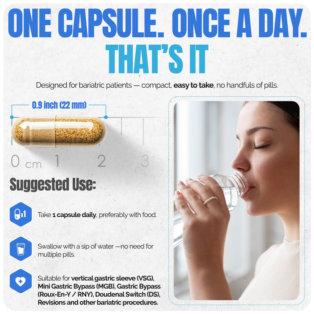 Gluten free, soy free, non GMO bariatric vitamin