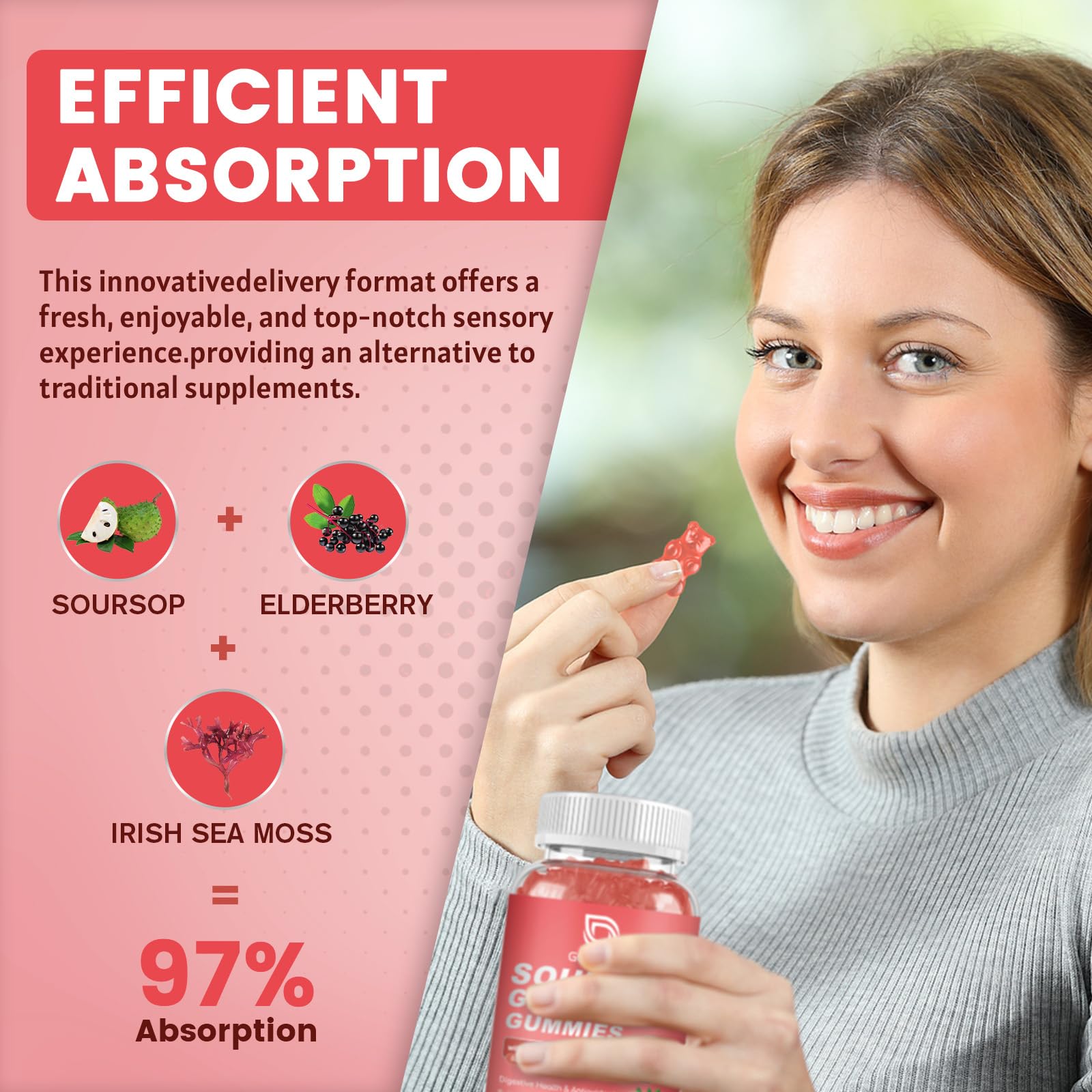 Gluten-free vegan bottle of 60 gummies